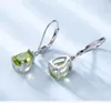 Moda S925 argento sterling Lampadario verde oliva topazio pietra preziosa orecchini lunghi a forma di goccia gioielli dal temperamento squisito4356946
