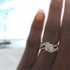 Mode vrouwen ring luxe kristal zirkoon verlovingsringen accessoires vrouwelijke bruiloft sieraden