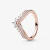 Autênticos anéis de prata esterlina 925 para mulheres CZ Diamond com conjunto de caixa original Fit estilo Pandora anel de casamento noivado joias finas presente ouro rosa