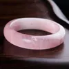 Diâmetro interno 58mm feminino femme charme genuíno natural rosa cristal moda pulseiras pulseiras