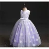 Fancy Girl Flower Petals Dress Children Bridesmaid kläder eleganta barnklänningar för Girls Party Prom Gown Princess Costume 6 14y 210303