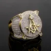 Mens Womens Vintage Hip Hop Ring Gold Plated Iced Out Rings Jewelry Bling Cool Zirconia Stone Men Hiphop Rings Gifts Accessories8519222