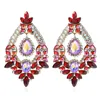Boucles d'oreilles drop de strass coloré de métal brillant de métal de haute qualité Mode Strass bijoux accessoires pour femmes