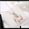 Pendentifs livraison directe 2021 opale paon cristal colliers plaqué or longue chaîne Peocock Animal pendentif collier femmes fête bijoux filles