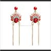 Charm Jewelry Drop Delivery 2021 Fashion Chinese Style S925 Sier Needle Creative Peking Opera Facial Makeup Phoenix Crown Bride Earrings Fash