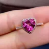 High-Quality Pink Topaz Heart-shaped Ring S925 Silver Charming Fine Fashion Jewelry for Women MeibaPJFS