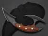 Fury7 Axe Claw Krambit Couteau 440c Blade Wood Pandage Auto-défense Pocket Tactical Fixed Blade Couteau de chasse EDC Tool A1337