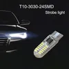 50ピース/ロットシルコーンT10 3030 24SMD LED車の電球ストロボライト194 168クリアランスランプ読み取りドアナンバープレート駆動ライト12V