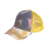 ファッションアウトドアスポーツバイザーキャップ7色グラデーション夏の換気ネットポニーテールスナップバックヒップホップスタイルボールゲームスポーツ帽子11js