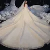 Off-Shoulder-Schnürung am Rücken, glänzendes Prinzessin-Ballkleid-Brautkleid in Übergröße