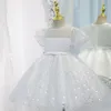 女の子のドレスプリンセス1歳の誕生日パーティーベビーガールドレススパンコールのための結婚式の子供チュールバプテスマ洗礼ボールガウン