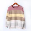 Блеск полоска пуловеры женский повседневный блесток розовый плюс размер свитер женщины осень зима вязать рождественские джемпер 210415