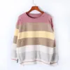 Glitter Stripe Pullovers Kvinna Casual Sequin Pink Plus Storlek Tröja Kvinnor Höst Vinter Knitted Christmas Jumper 210415