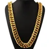 T Pokaż Biżuteria Hip Hop Dla Mężczyzn Kobiety 26mm 90cm Długie Miami Cuban Link Chain Super Heavy Solid Aluminum Gold Color Naszyjnik X0509