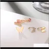 Hoop Hie Drop Delivery Zovoli Shiny Minimalist Butterfly Stud Ear Clip for Women 2021 Trendy Rhinestone Animal Earrings Jewelry Gift 90ono