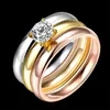 Fedi nuziali Fashion Luxury 3 colori Anel color oro per le donne Elegante anello da festa gioielli in rosa