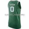 Mens Women Youth Jayson Tatum # 0 Jersey cousu nom personnalisé n'importe quel numéro