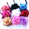 8st Rose Headwear Hair Clip Feather Rose Headdress Party Brosch Head Flower Girl Women Breast Pin School Kids Dance