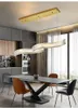 Modern Luxury K9 Crystals Led Chandeliers Lamp Dining Room Gold Chrome Steel Pendant Light Wave Suspend Fixtures