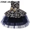 Summer Kids Girls Dresses Sleeveless Embroidery Open Back Bow Princess Dress for Party Wedding Piano Perform E0724 210610