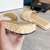 2021 Luxury Designer Femmes Corde Slippers tissés A2 Mestiales Solides Sandales de loisirs Sandales Fashion Chaussures décontractées Top Quality avec Box Taille 35-40