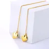 Boucles d'oreilles pendantes en forme de coeur linéaire pour femme en or jaune 18 carats rempli de charme fille cadeau