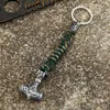 Mężczyźni Vikings Thor Hammer Brelok Ze Stali Nierdzewnej Mjolnir Amulet Knering Nóż Wisiorek Handmade Survival Paracord Lina Biżuteria