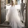 Abiti da sposa principessa Manica corta Appliques Abito da sposa Gonna a sbuffo senza schienale Giardino Vestido De Novia M209