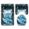 Bath Mats Bathroom Carpet Mat And Shower Curtain Set 3D Dolphin Printed Room Rug Toilet