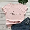 Dames t-shirt amour brief print t shirt vrouwen casual grappige harajuku grafische tees vrouw 2021 kleding hipster tops zwart wit