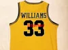 Maillot de basket-ball cousu Jason Williams # 33 Dupont High School Bastketball jaune XS-6XL personnalisé avec n'importe quel nom et numéro de basket-ball