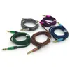 1M Nylon Jack Aux -kabel 3,5 mm till 3,5 mm O -kabelhane till manlig Kabel Gold Plug -bil Aux -sladd för iPhone Samsung Xiaomi4134961