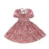 Été Casual Kids Robes pour filles Dentelle Robe de fleur de dentelle bébé fille Fête Fête Floral Vêtements Princesse Jupe 20220305 H1