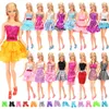 Fashion Handmade 22 itens / Lote Toy Bonls Acessórios = 12 Vestidos + Brinquedos Kids 10 Sapatos para Barbie roupas Jogo DIY Birthda Presente 210923