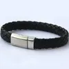 Contrast color Simple Weave Braid Bracelet Bangle Cuff Wristand pu leather bracelets for women men fashion jewelry will and sandy black white red