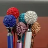 11 couleurs Crystal Element Roller Ball Pen Big Diamond Ballpoint Pens Gem Gem Mariage Office Supplies Gift