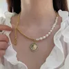 Anhänger Halsketten Riesige Knospe Barock Süßwasser Perlen Halskette Für Frauen Mode Vintage Pullover Kette Punk Schmuck Zubehör Mädchen Geschenk