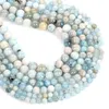 Autres fleurs Aigue-marine Charme en pierre naturelle Perles rondes en vrac pour la fabrication de bijoux Bracelets de bricolage Collier Boucles d'oreilles Accessoires 6/8 / 10MM