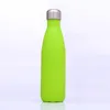 Botella de doble pared con pintura de goma mate de 500 ml, termo aislado al vacío, botella de agua para mantener el frío las 24 horas, taza wk689