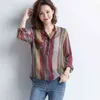 Z Długim Rękawem Kobiety Bluzki Plus Rozmiar 4XL Jesień Moda Vintage Luźne Koszule Stripe Plaid 6439 50 210508