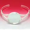 2 pièces 25mm en vrac prix épaisseur argent plaqué manchette bracelet bijoux Branks résultats avec plateau intérieur pour verre Cabochon Q0719