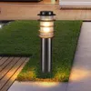 Lawn Lamps E27 Открытый путь Plandar Light Нержавеющая сталь Ландшафт Забор Боллард Светлая Вилла Backyard Сад Патио Дорожка