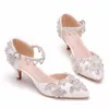 zapatos de boda de cristal blanco