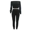 Femmes Costume Outfit 2 Deux Pièces Ensemble Crop Top Legging Pantalon De Survêtement Ensemble Casual Crop À Capuche Ensemble Femme Sweat Pantalon Survêtement Y211115