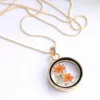 2021 Flower Necklace Dried plant flower Secret Garden Crystal Perfume Bottle Pendant Chains Fashion Four-leaf clover Jewelry for Women