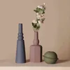 Vase décoratif en céramique de couleur nordique Morandi el salon fleuriste arrangement de fleurs sèches accessoires de décoration de la maison 211215