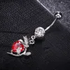 Bow Big Zircon High Quality Surgical Steel Lady Belly Button Navel Ring Cute Pendant for Women