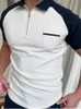 slim summer 3xl apparel POLO tee shirts zipper knit jacquard men plus size T shirt top262g