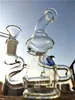 Beaker Bong Diffusore a fessura in linea Perc Bong in vetro Recycler Dab Rig Fumatori Narghilè Schermo filtro 14mm Ciotola comune Bong in vetro per acqua