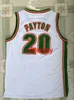 Cousu Gary Payton # 20 Basketball 1995-96 Jersey Hommes Broderie Taille XS-6XL Personnalisé N'importe Quel Nom Numéro Basketball Maillots